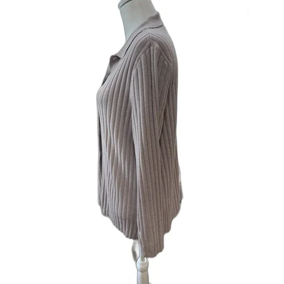 Soma Blush Lilac Ribbed Button Front Cardigan Cozy Knit Relaxed Fit Women’s M - Picture 4 of 11